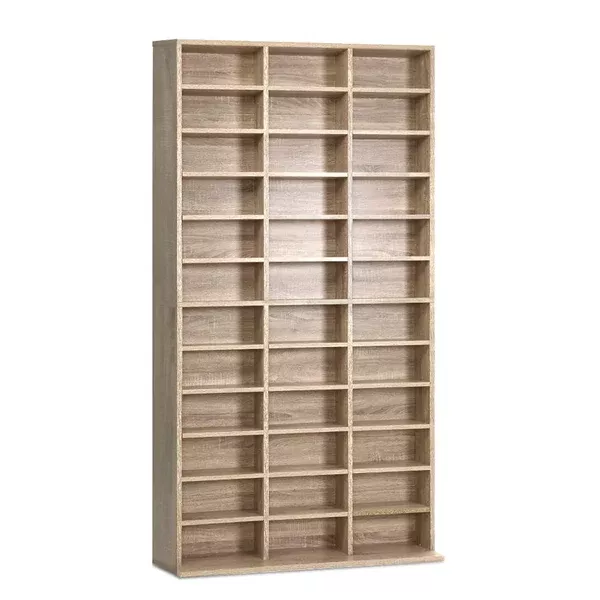 528 DVD / 1116 CD Oak Storage Media Rack Shelf