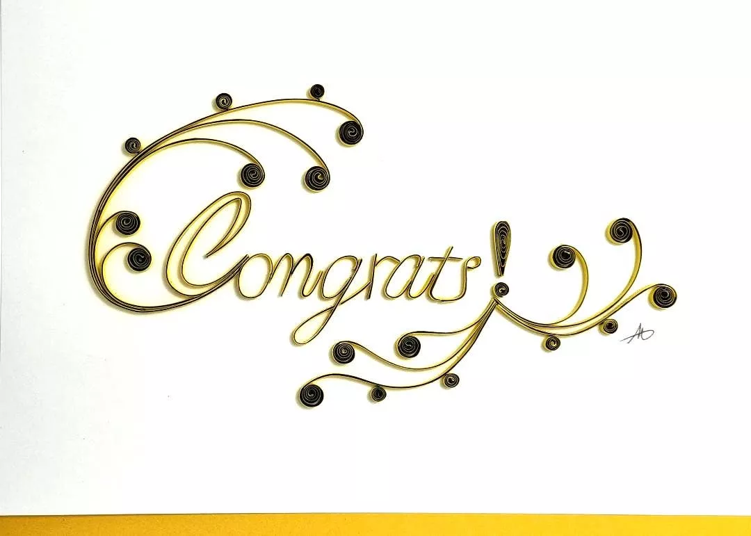 #704 G - Quilled Congrats