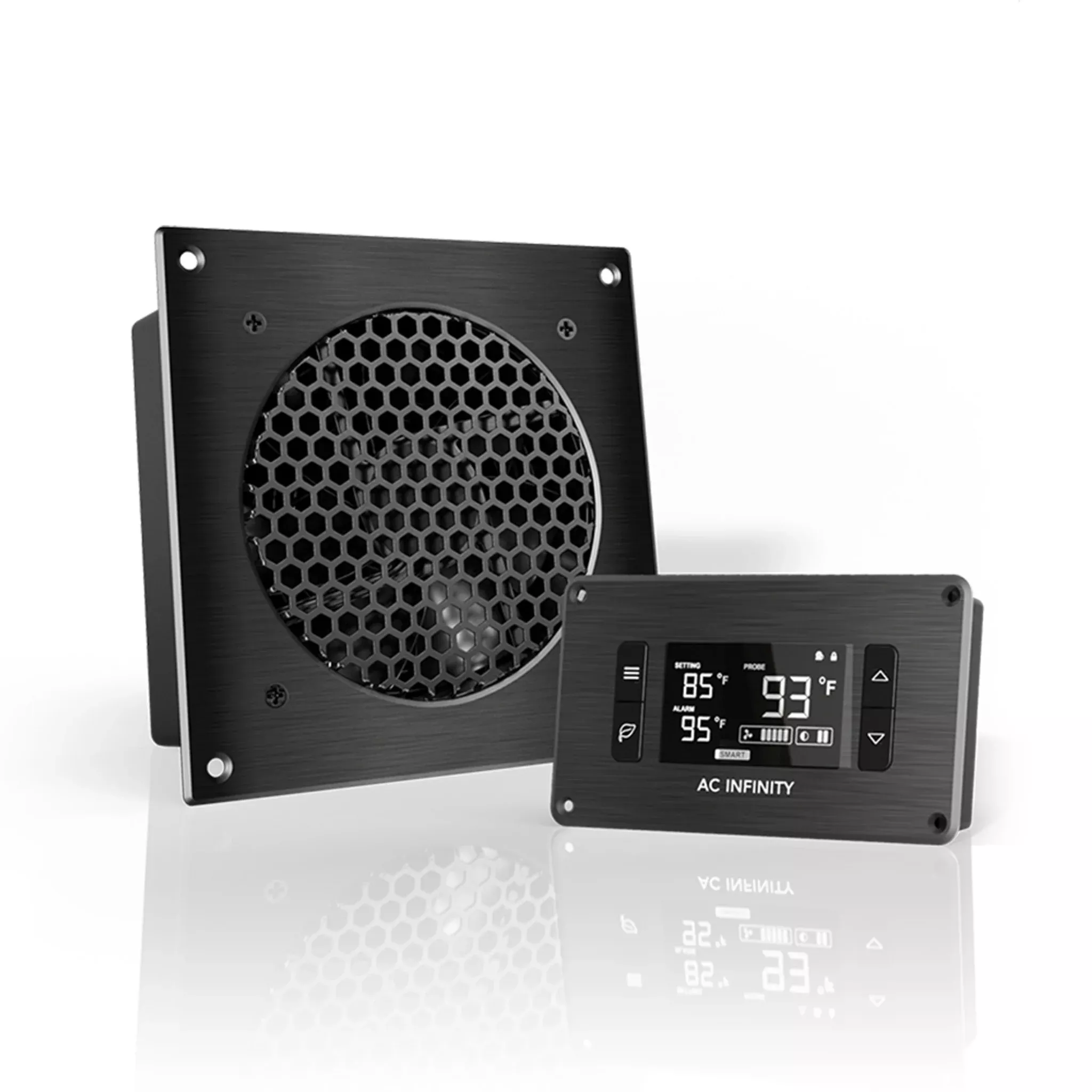 AC Infinity AIRPLATE T3 Quiet Cabinet Cooling Fan with Temperature Controller, 6"