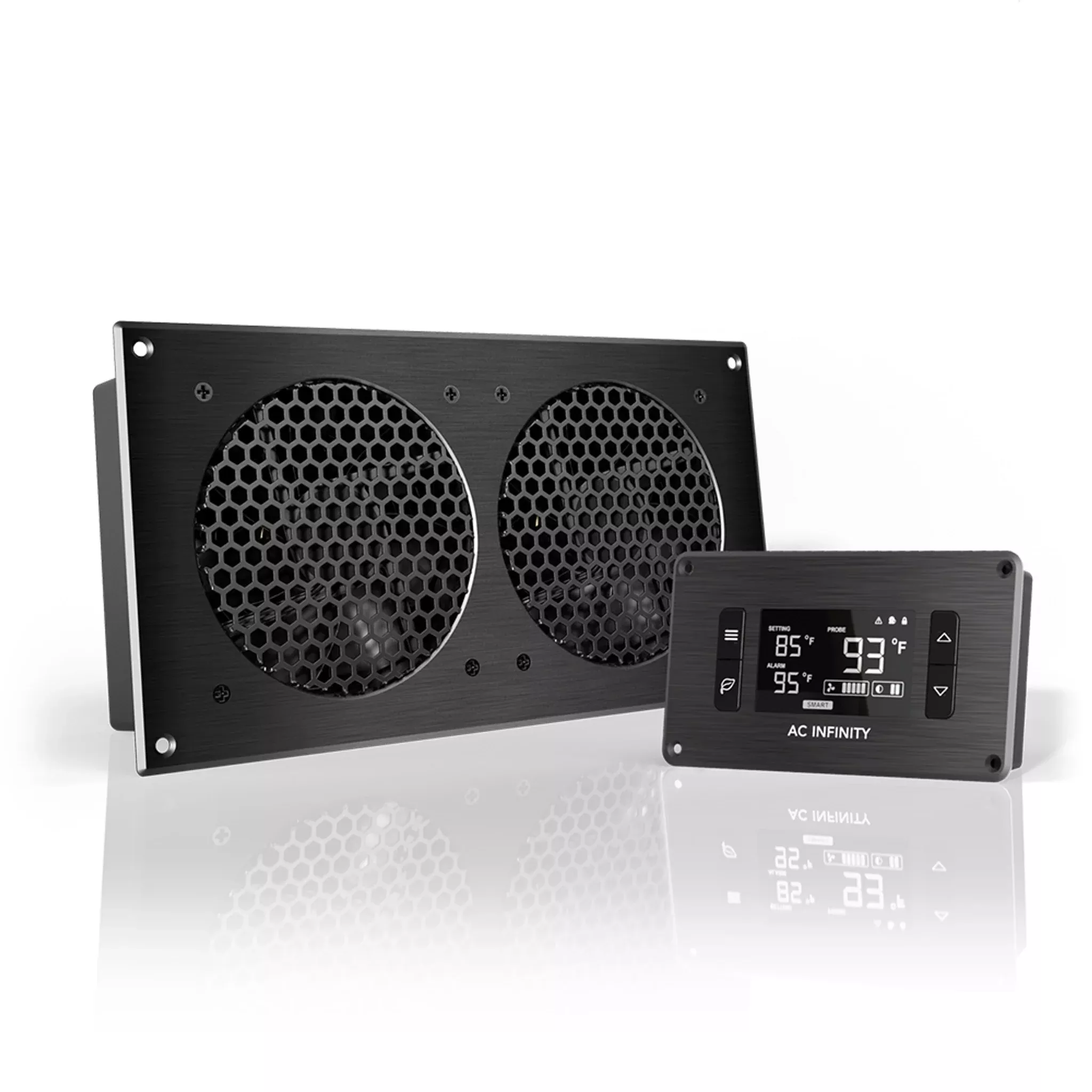 AC Infinity AIRPLATE T7 Quiet Cabinet Cooling Fan with Temperature Controller, 12"
