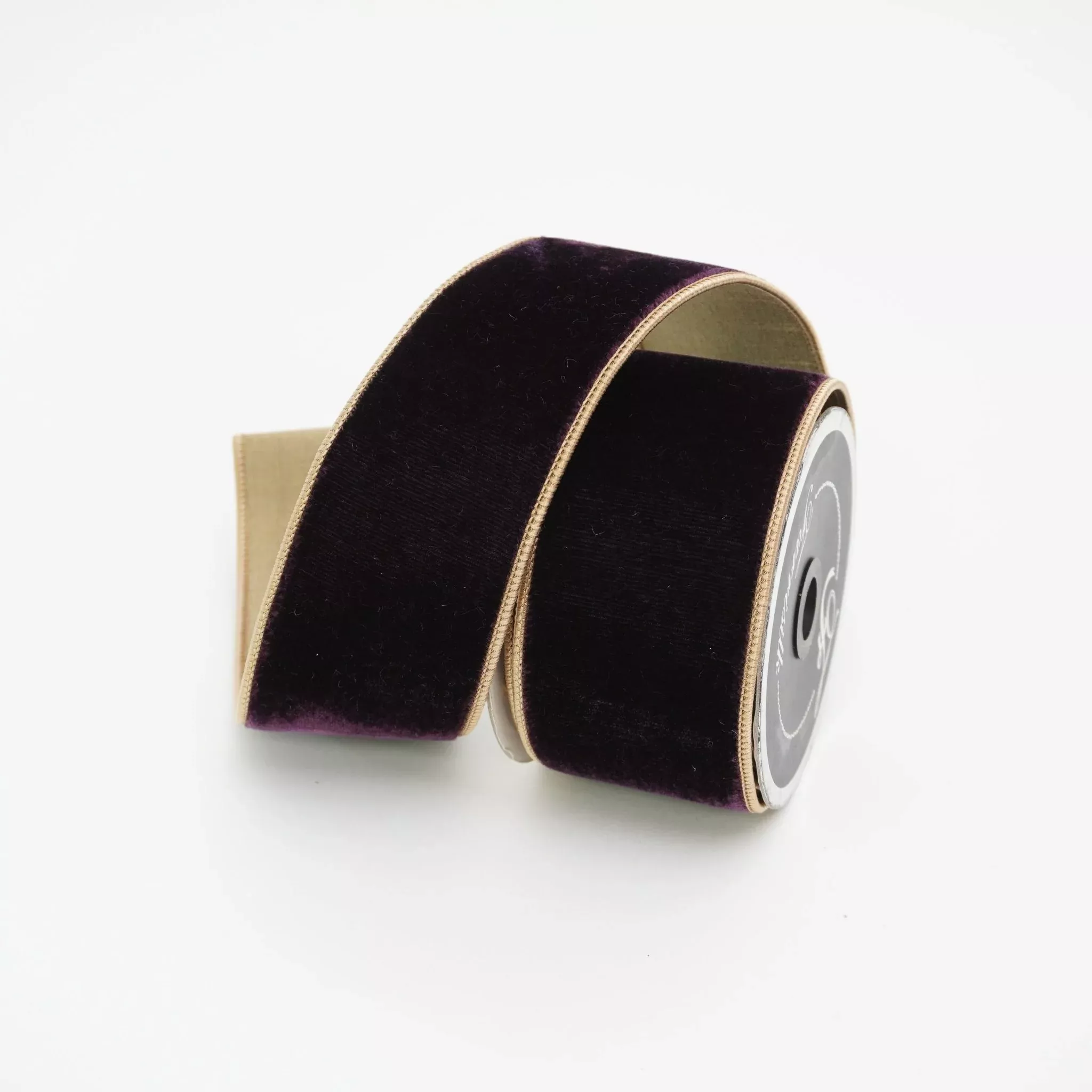 Amethyst Gold 2 Tone Velvet Farrisilk Wired Ribbon - 2.5"