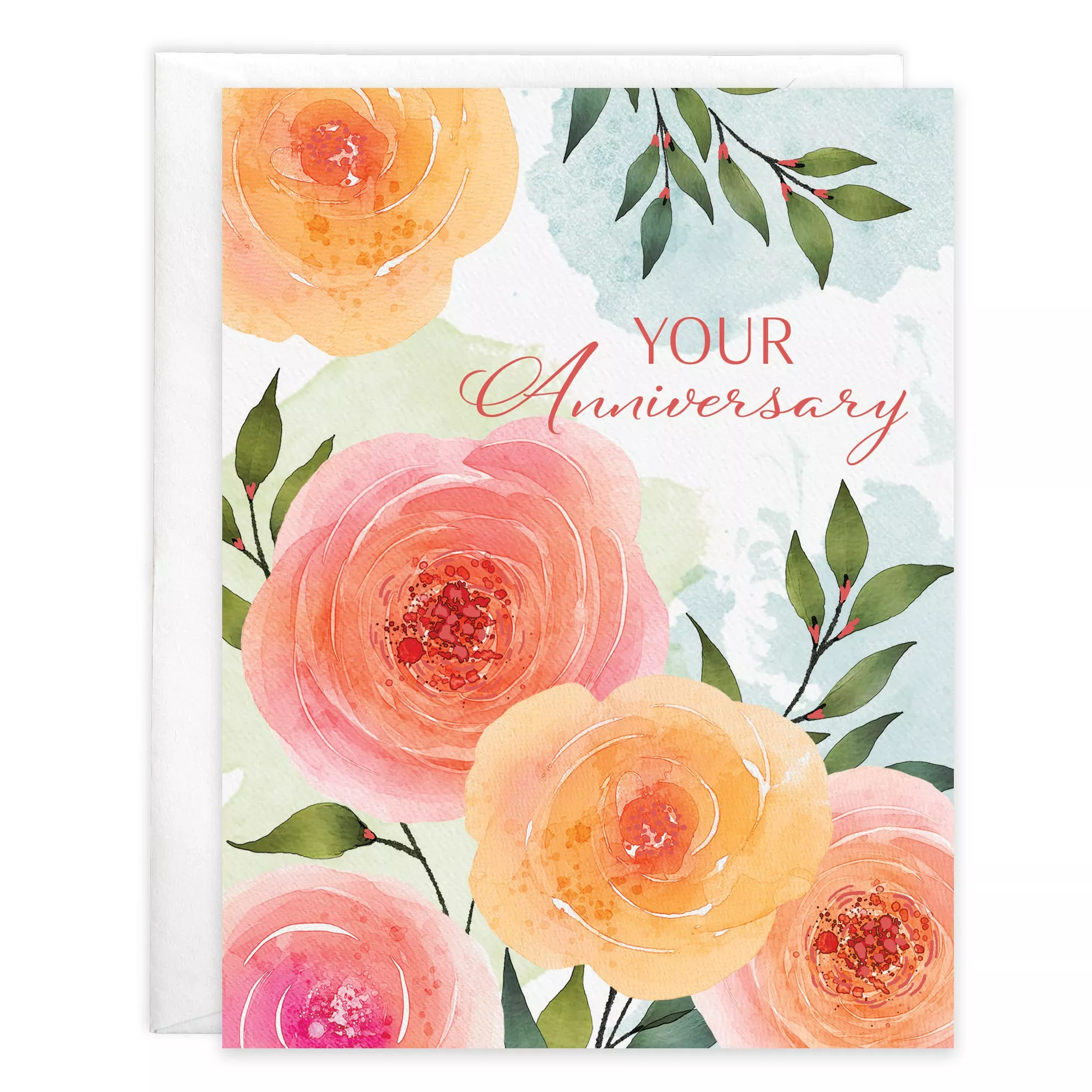 Anniversary Greeting Card - Big Blooms