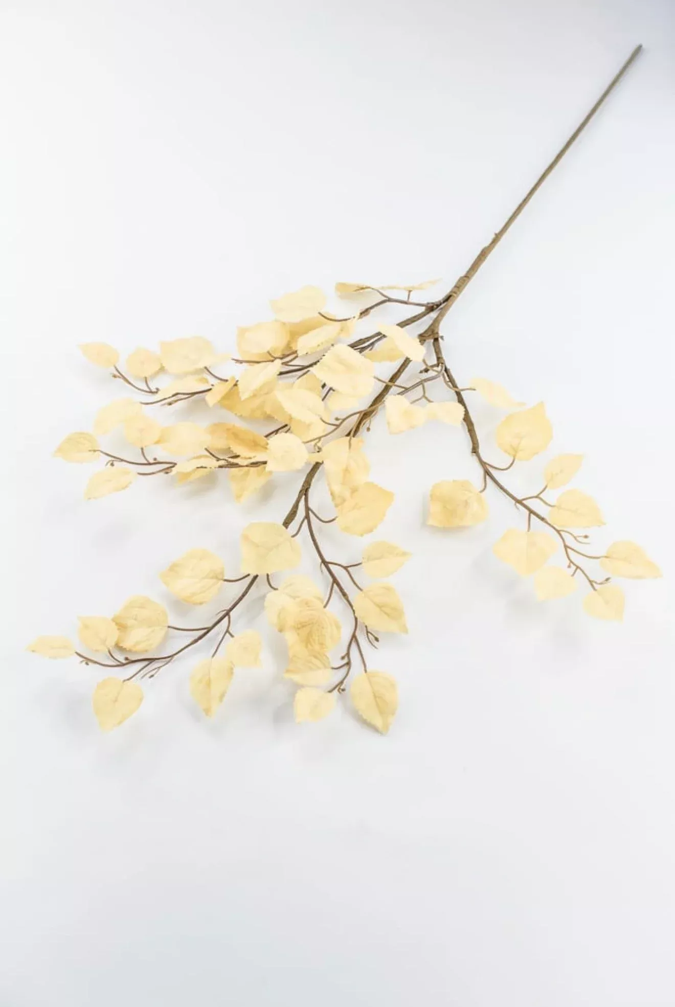 Artificial, Beige Cream Birch Leaf Spray