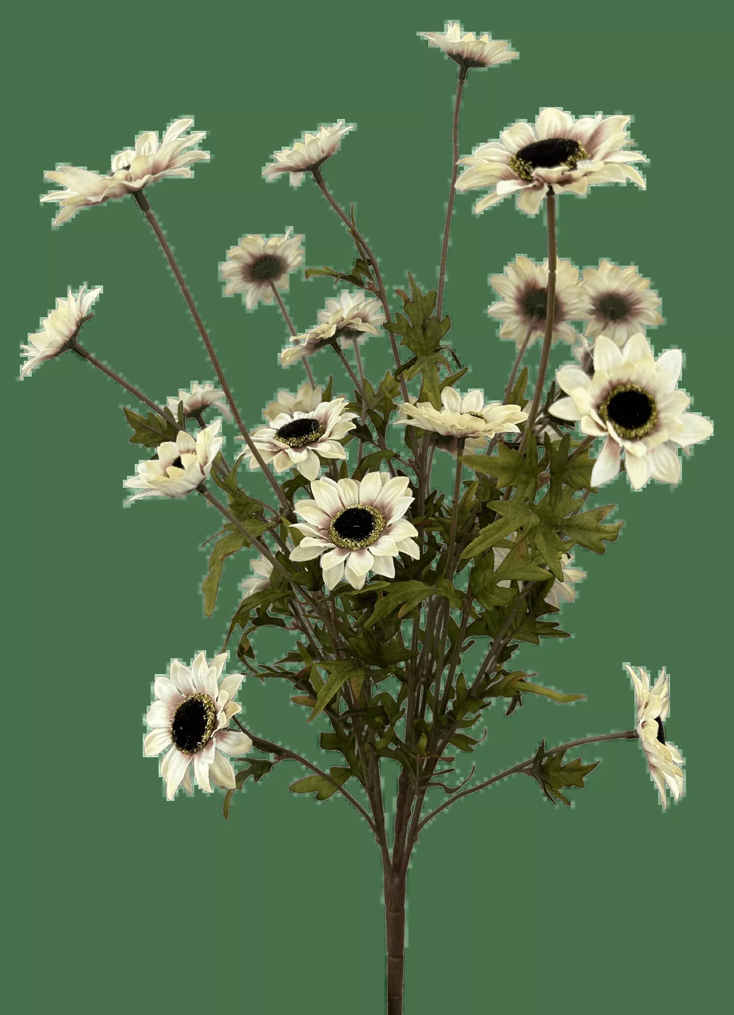 Artificial Beige Sunflower Bush - 25"