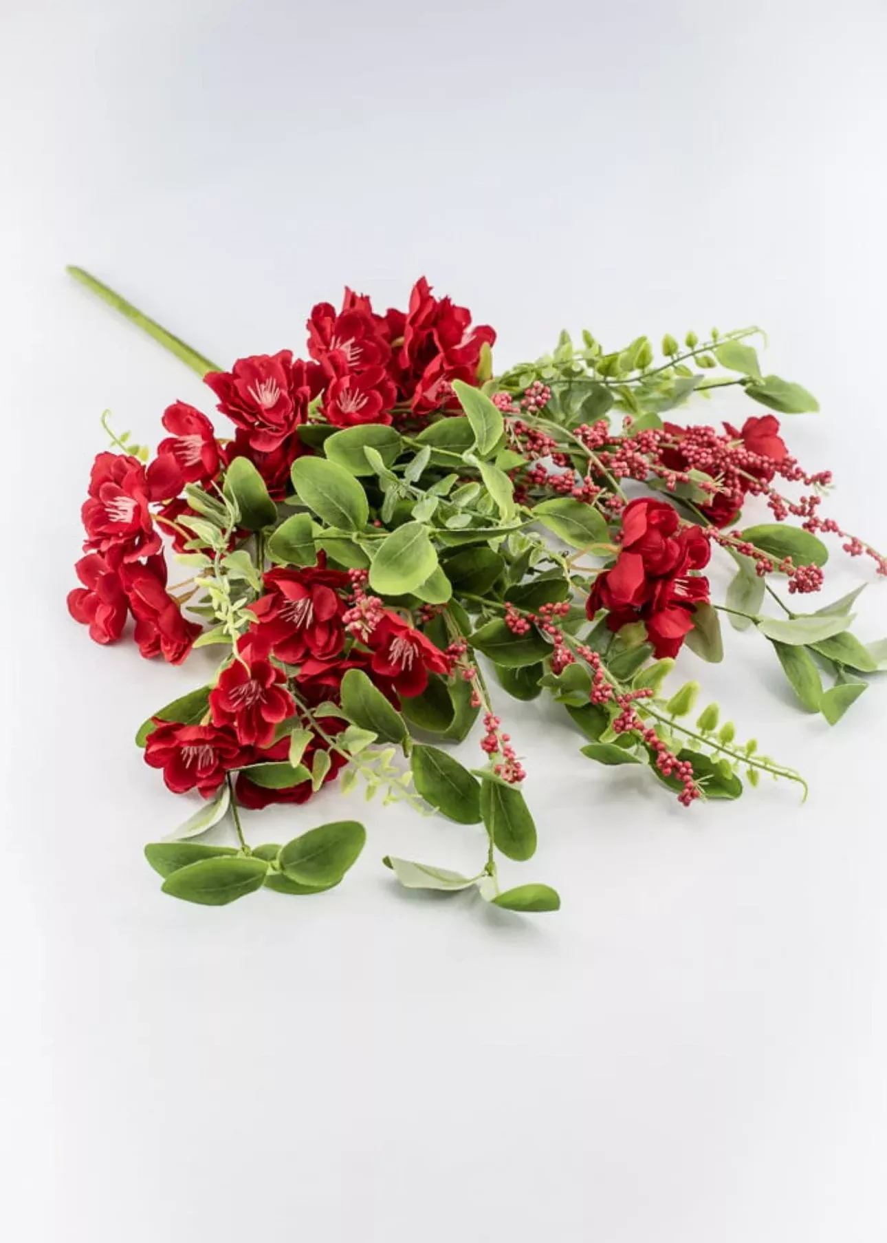 Artificial blossom bush- red