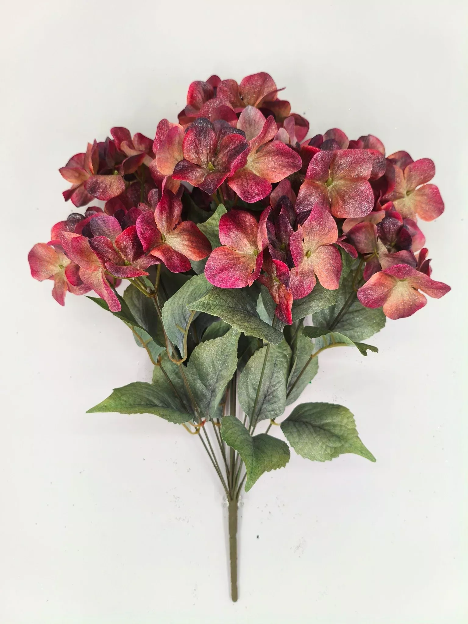 Artificial Burgundy Hydrangea Bush - 20"