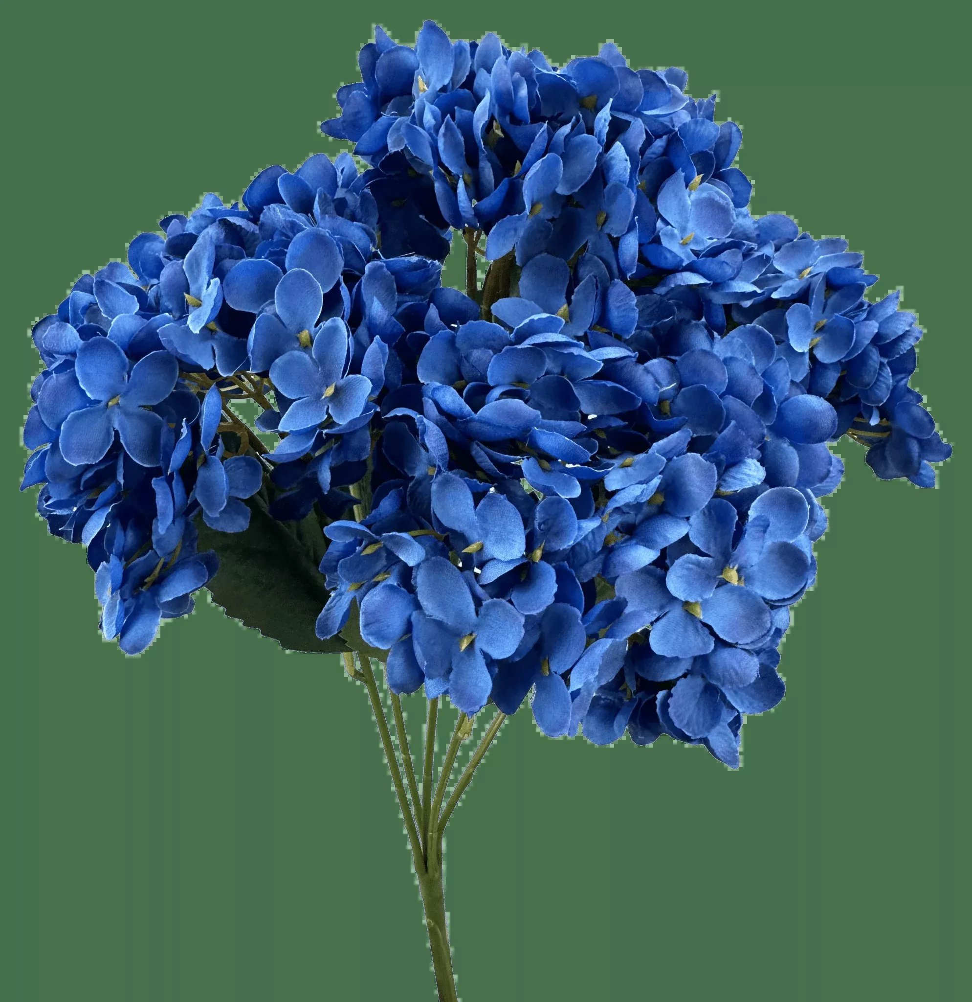 Artificial, Cobalt Blue, Hydrangea Bush - 19"