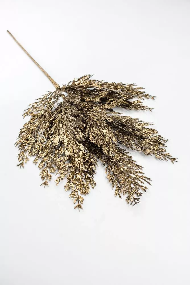 Artificial Copper & Gold Glittered Pine Spray - 29"