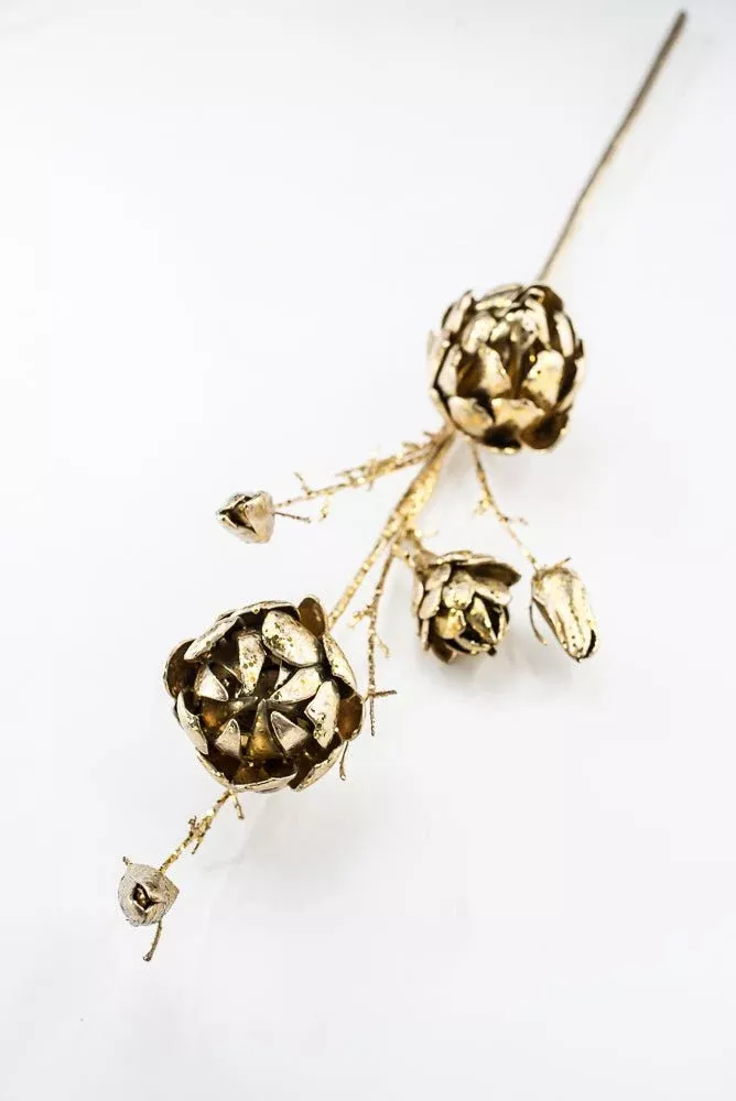 Artificial Gold Protea Spray - 37.5"