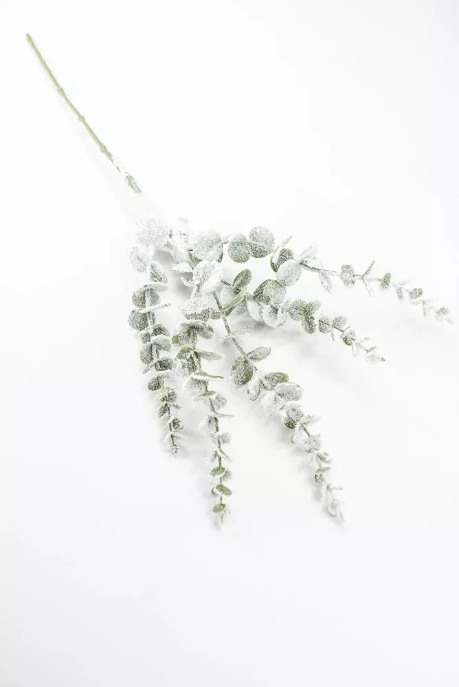 Artificial Green Snowy Eucalyptus Spray - 29"