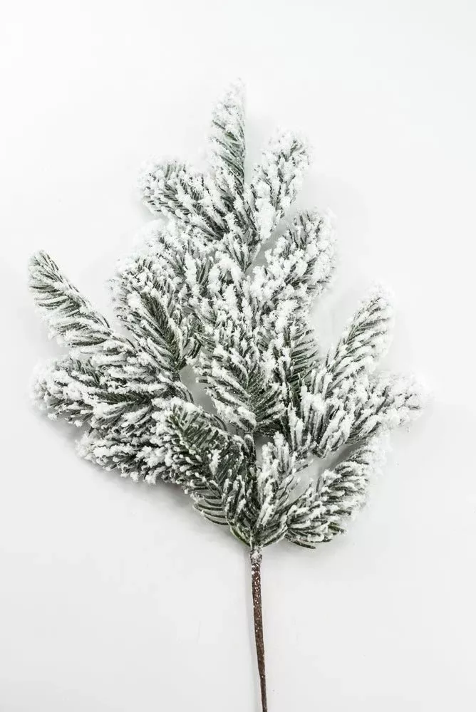 Artificial Green Snowy Noble Fir Spray - 21"