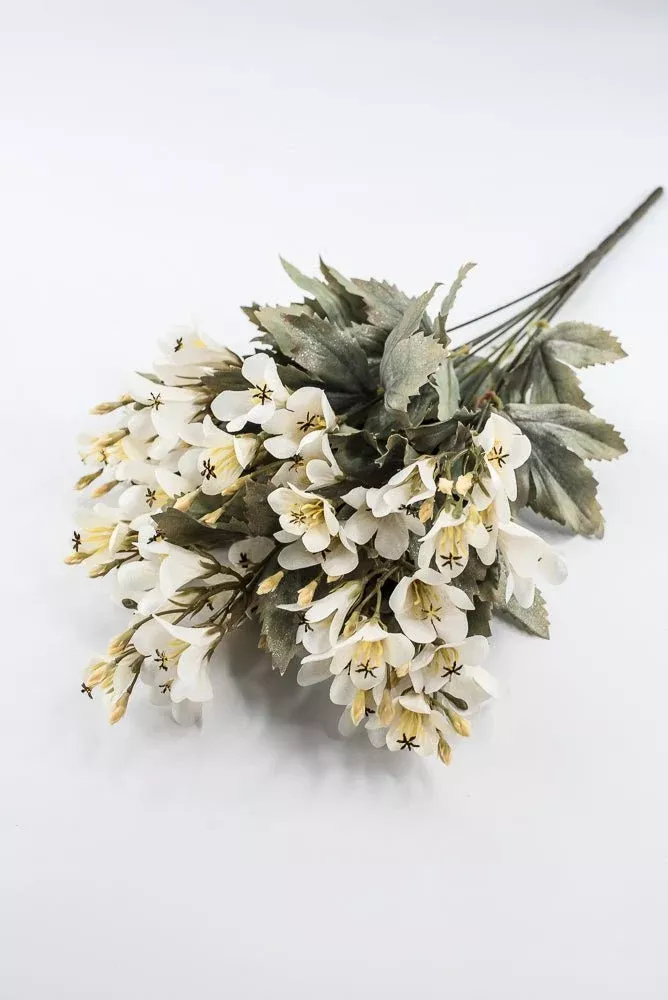 Artificial, Holiday Cream Freesia Bush - 22"