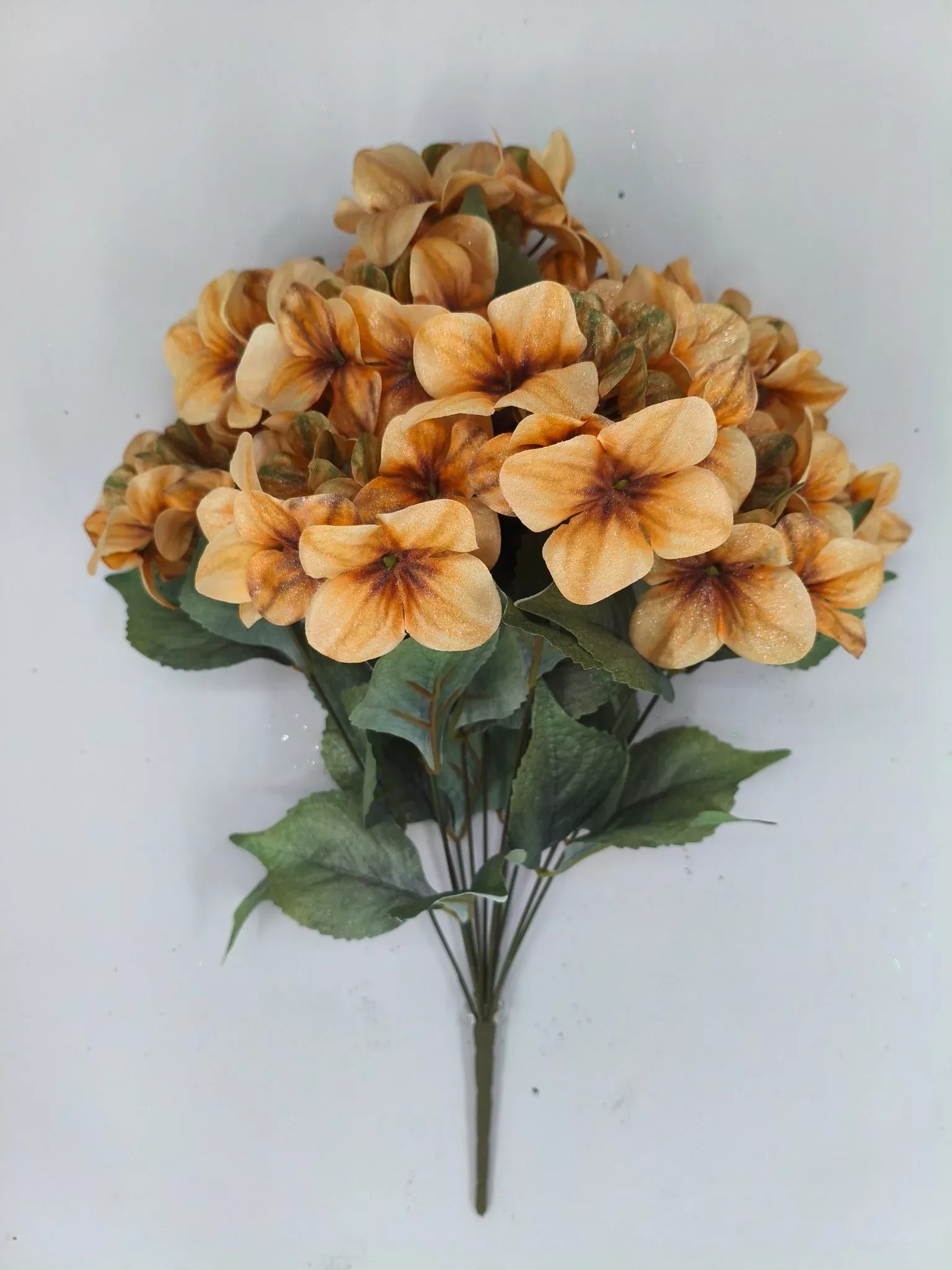 Artificial Khaki Hydrangea Bush - 20"
