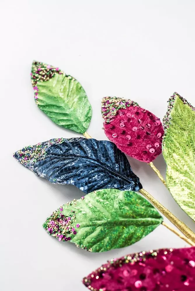 Artificial Multi Color Leaf Spray - 28"