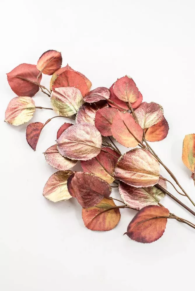 Artificial Plum & Orange Eucalyptus Spray - 30"