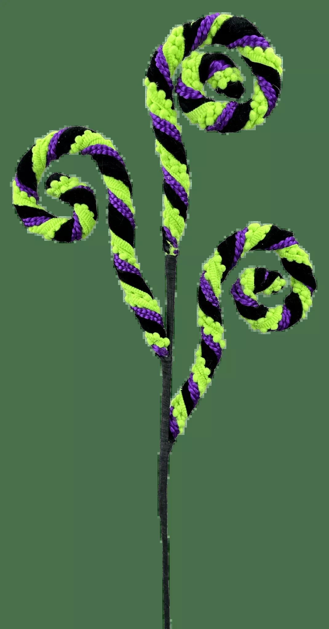 Artificial Purple Stripe Spiral Curly Spray - 28"