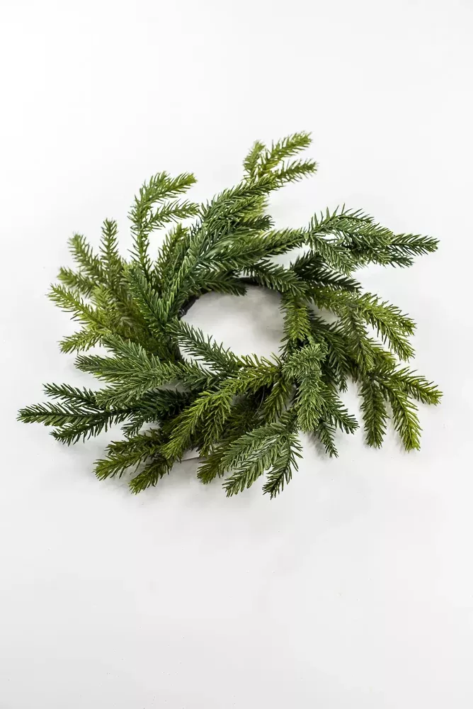 Artificial Real Touch Pine Candle Ring - 12"