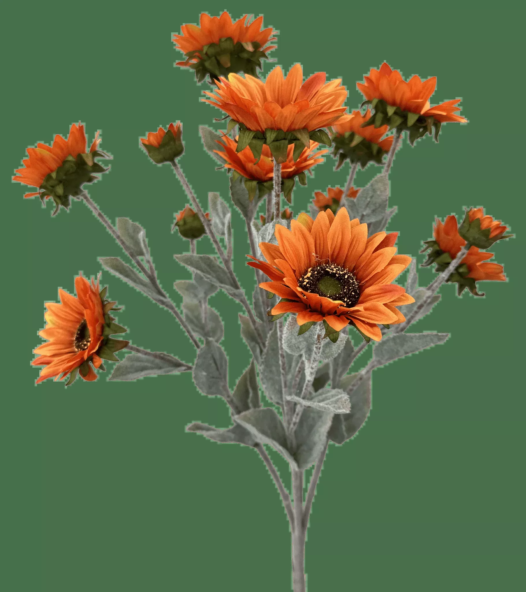 Artificial, Rust, Sunflower Bush - 24"