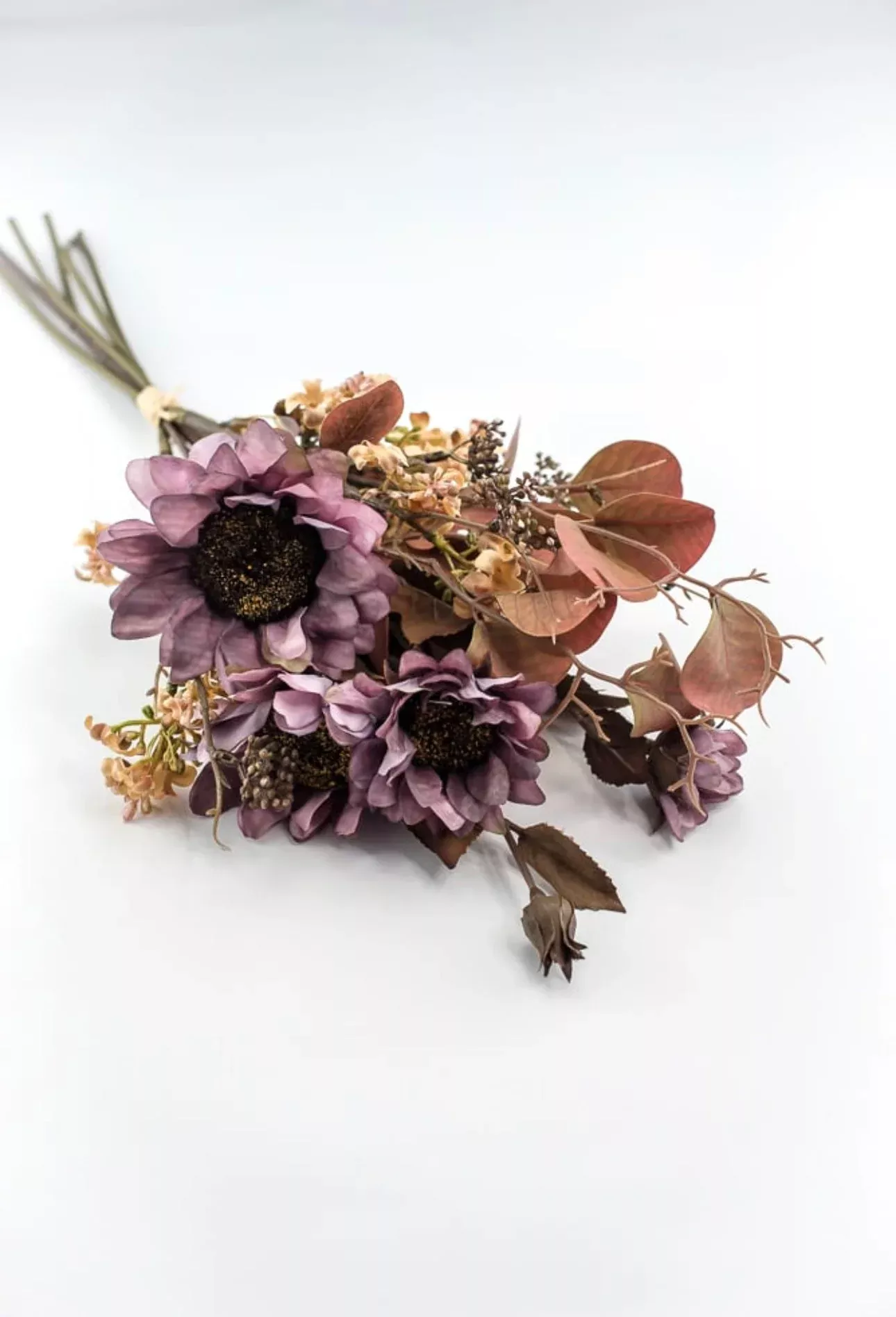 Artificial Sunflowers & Mixed Filler Bundle - Dusty Purple