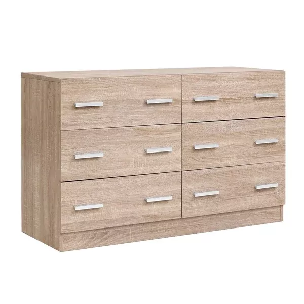 Bedroom Wood Lowboy With 6 Chest of Drawers