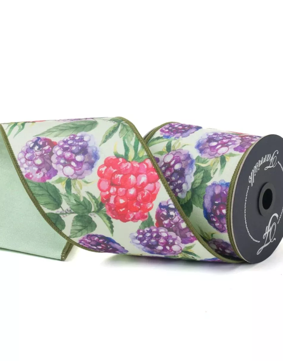 Berries Patch 4” Farrisilk Wired Ribbon