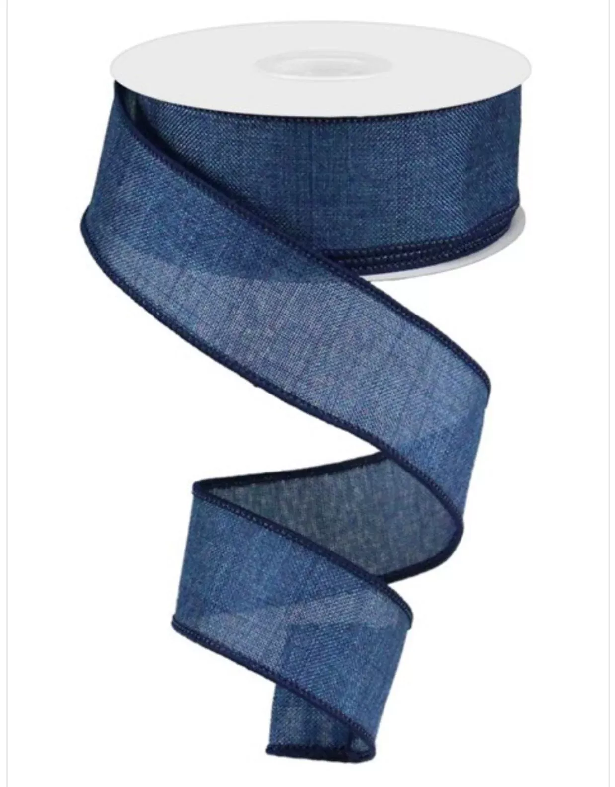Blue Denim Shimmer Wired Ribbon 1.5”
