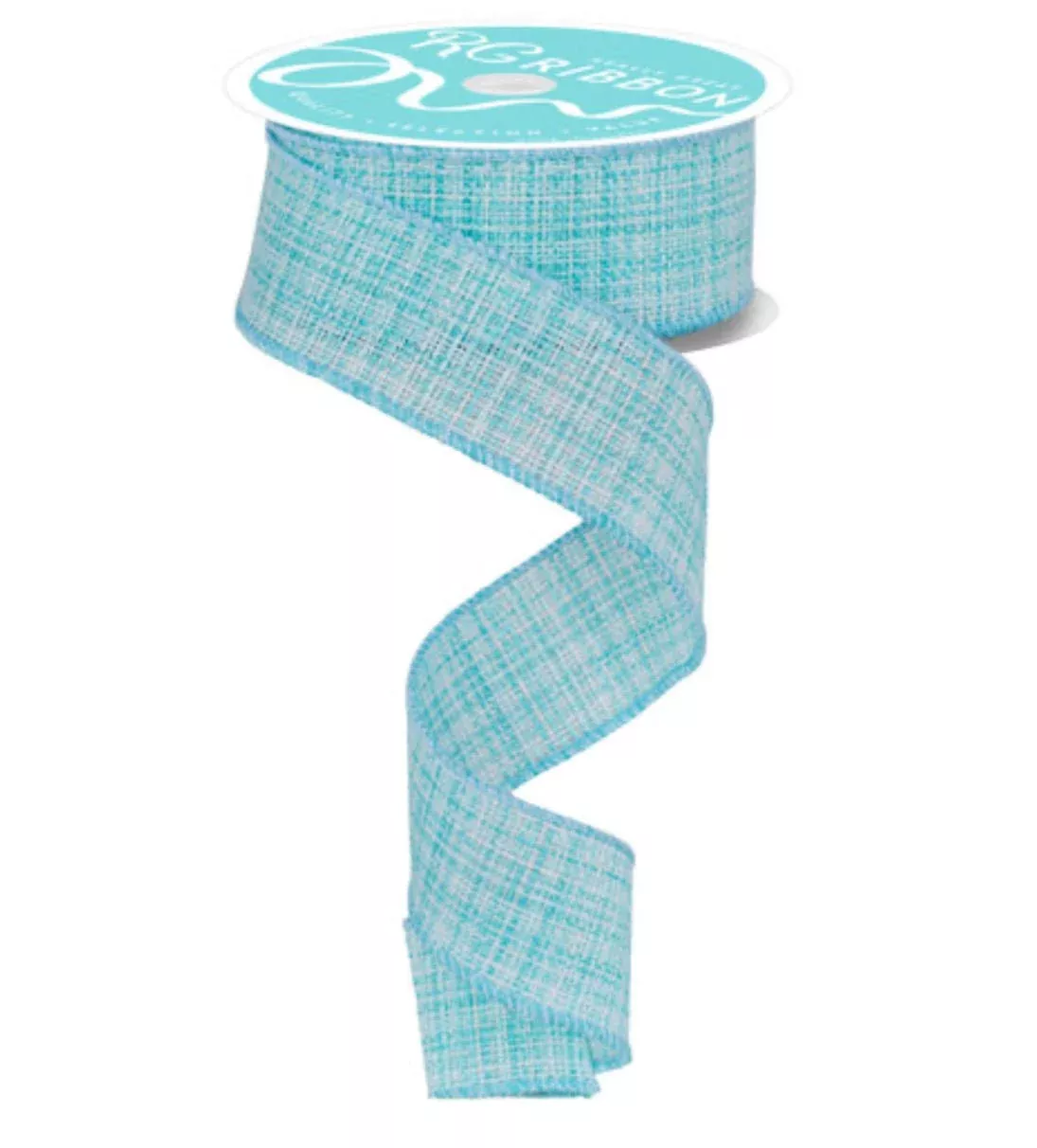 Blue faux tweed wired ribbon 1.5”