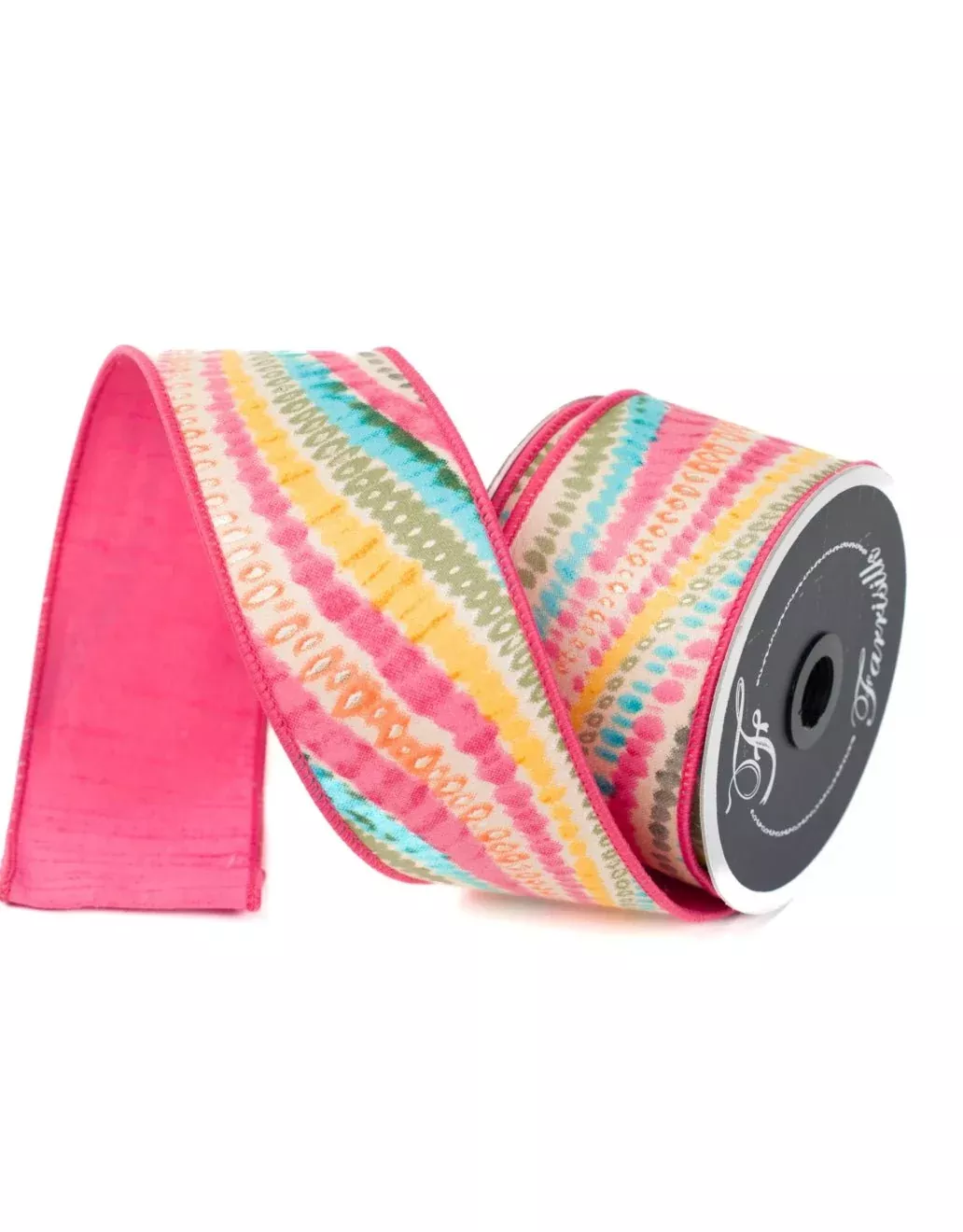 Bohemian stripe 2.5” farrisilk wired ribbon