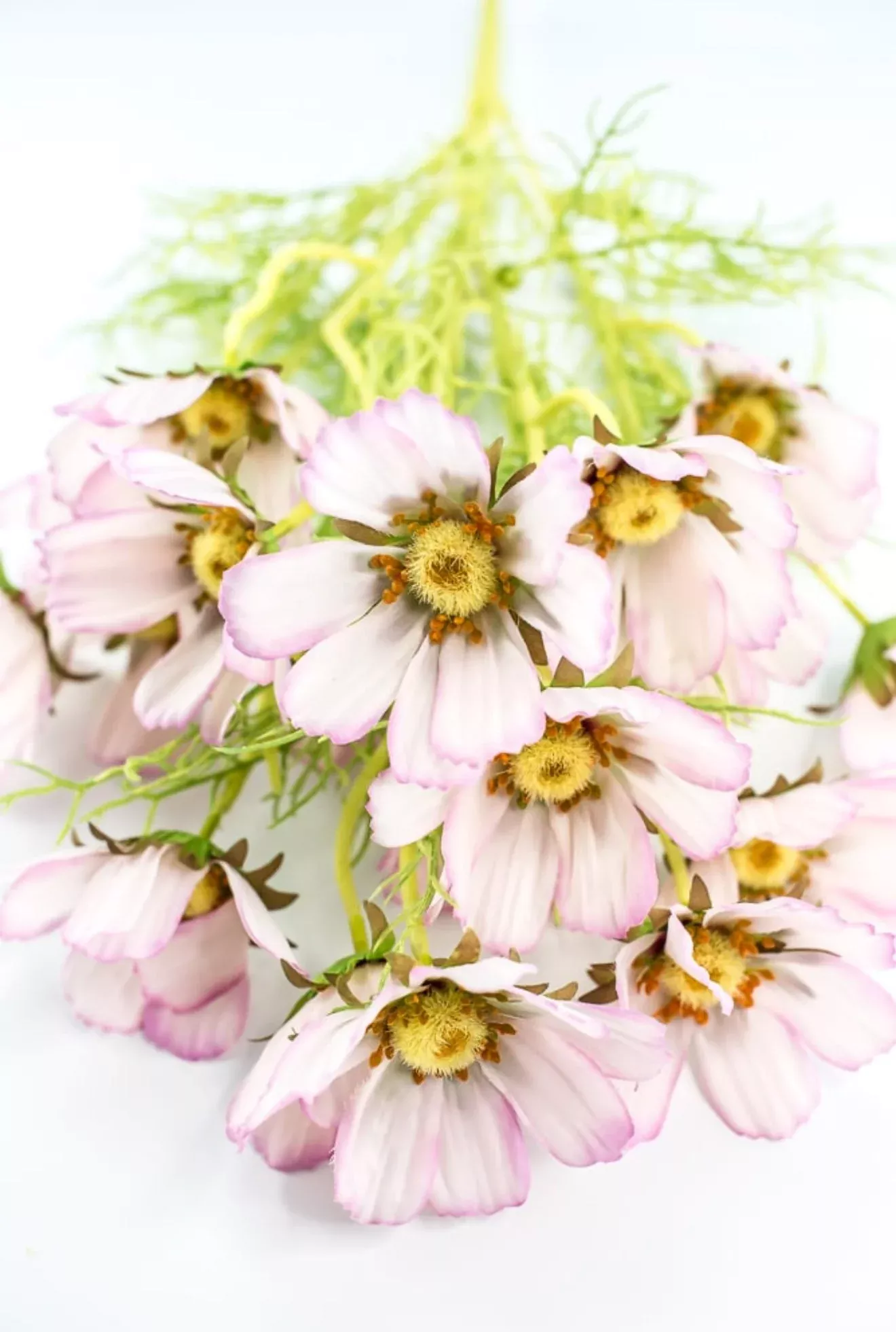 Cream pink cosmos faux flower bush