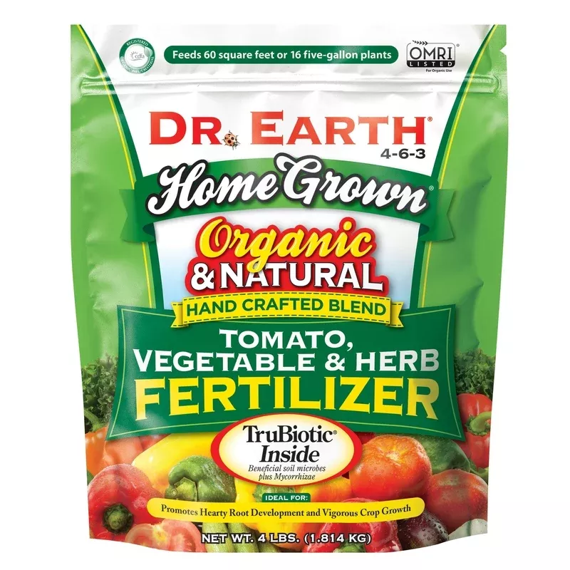Dr. Earth Organic and Natural Home Grown Tomato, Vegetable & Herb Fertilizer 4-6-3