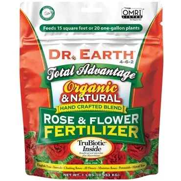 Dr. Earth Total Advantage Rose & Flower Fertilizer 4-6-2 - 1lb - Mini Poly Bag