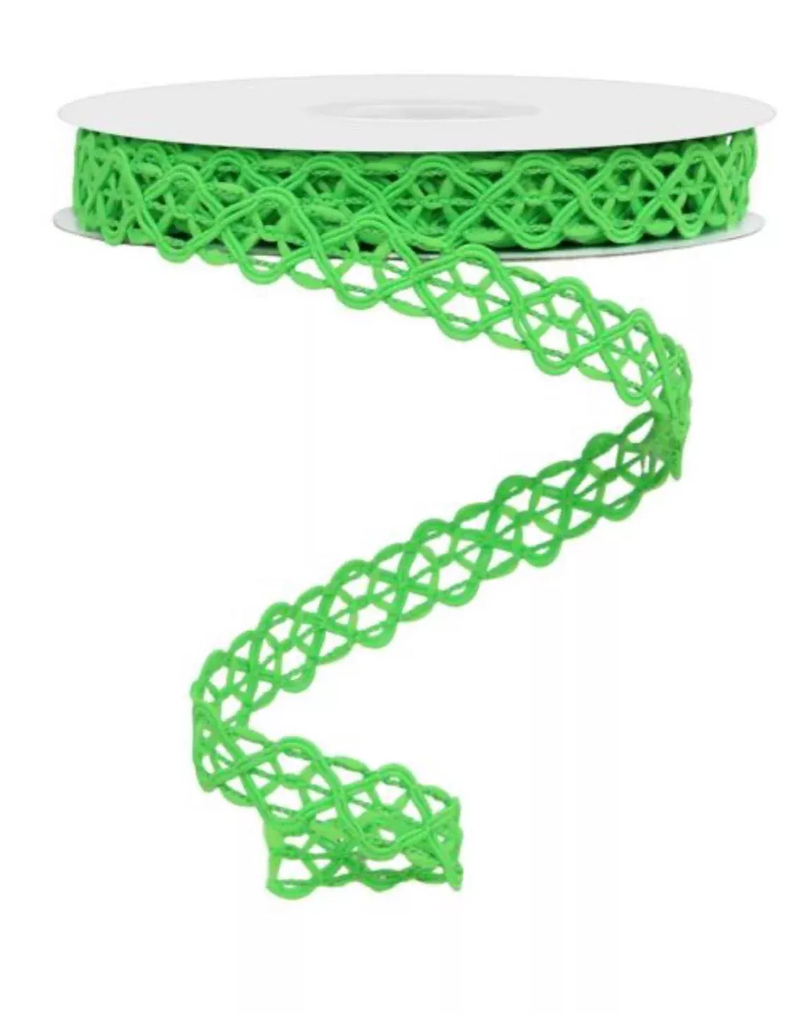 Green Vibrant Open Weave 5/8” Wired Ribbon