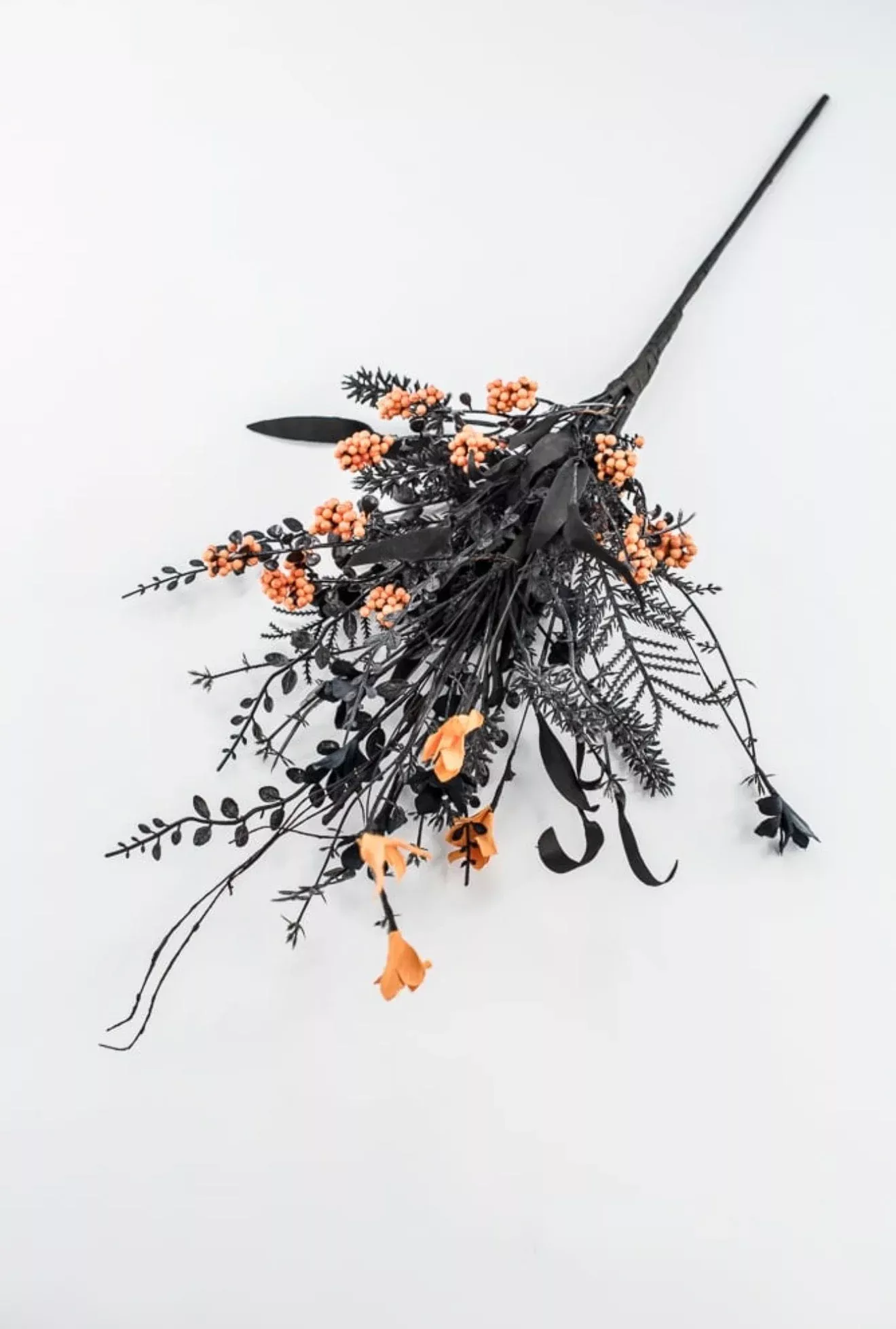 Halloween Fern and berry spray - black and orange 63526