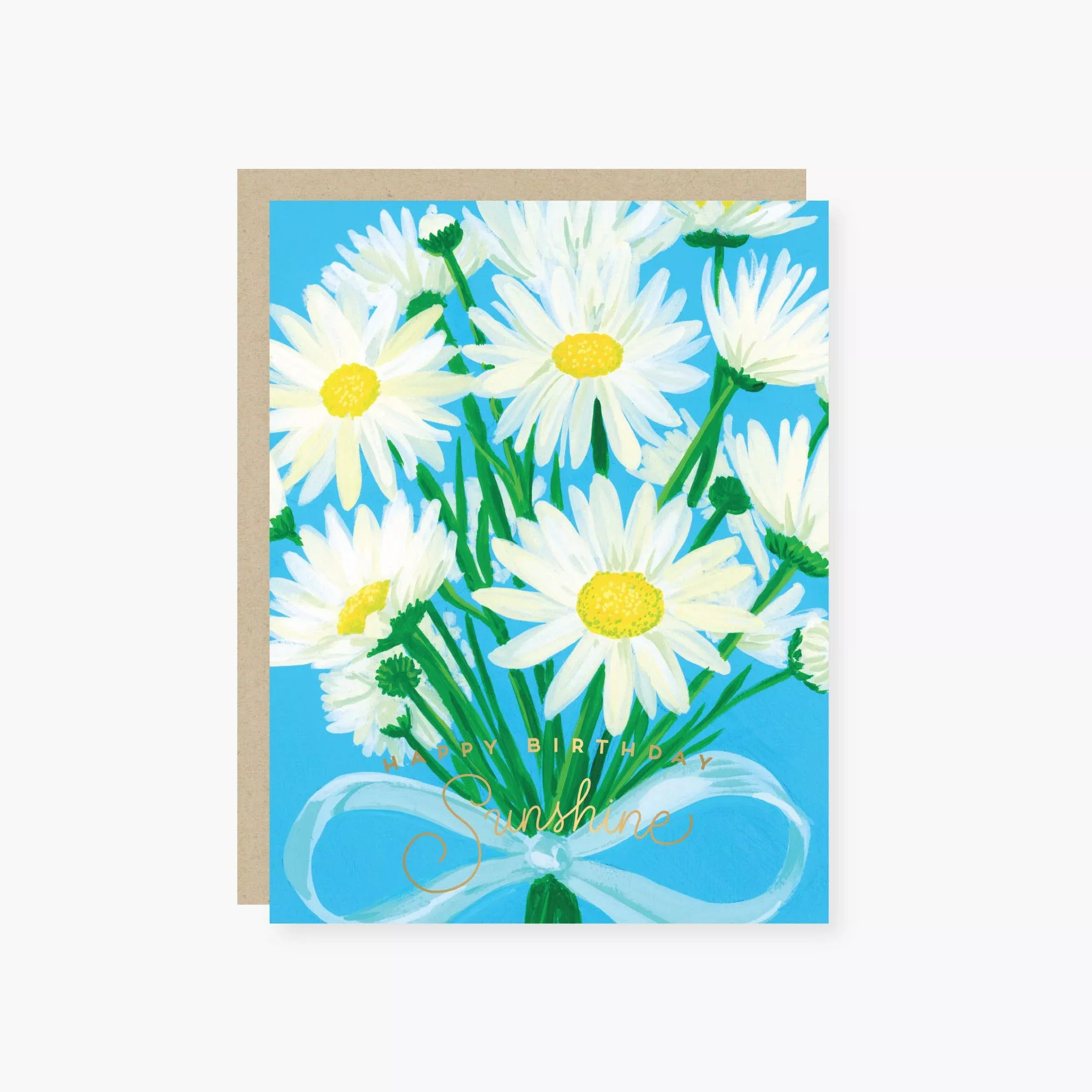 Happy Birthday Sunshine Daisy Bouquest Birthday Card: Single