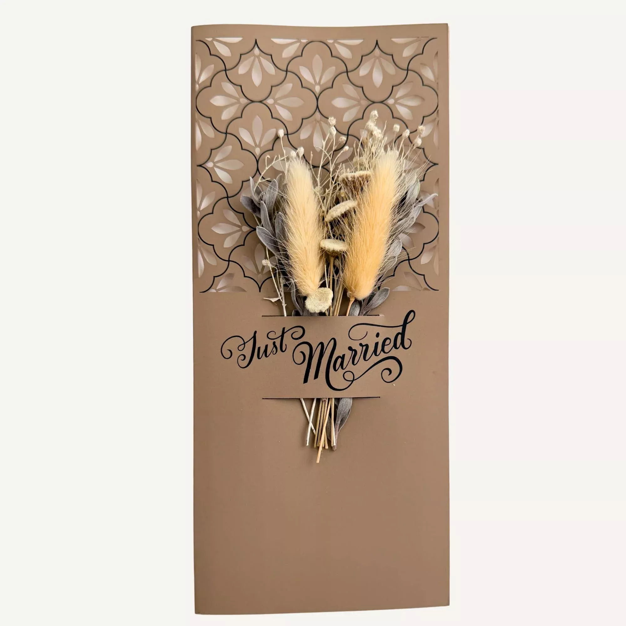Just Married| Dried Flower Greeting Card