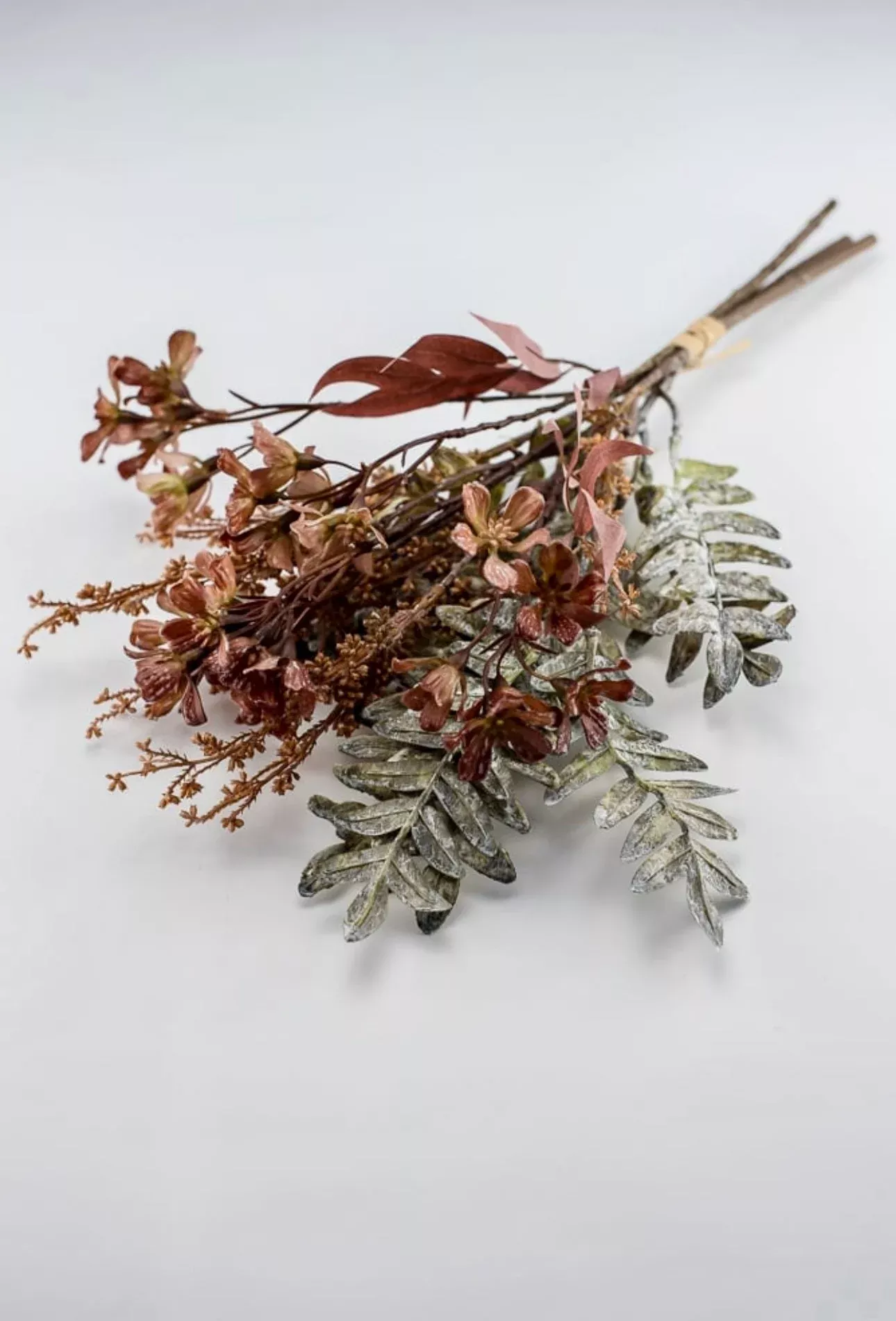 Mini flower and mixed leaf bundle - antique orange