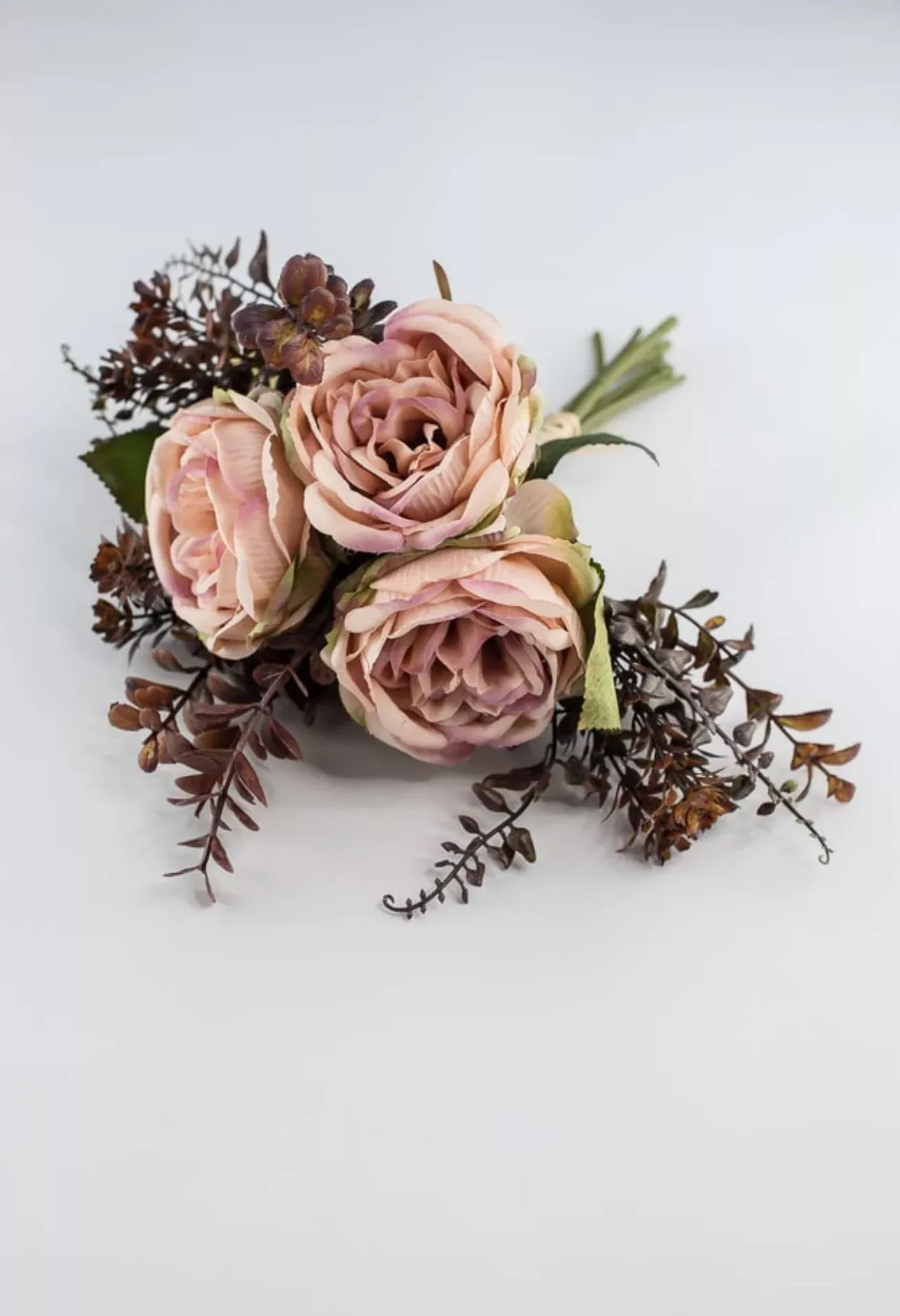 Mixed Peony and eucalyptus bundle - soft pink