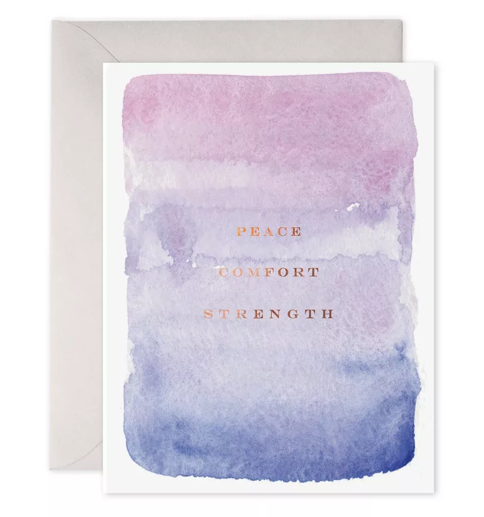 Peace Comfort Strength | Sympathy Condolence Support Card