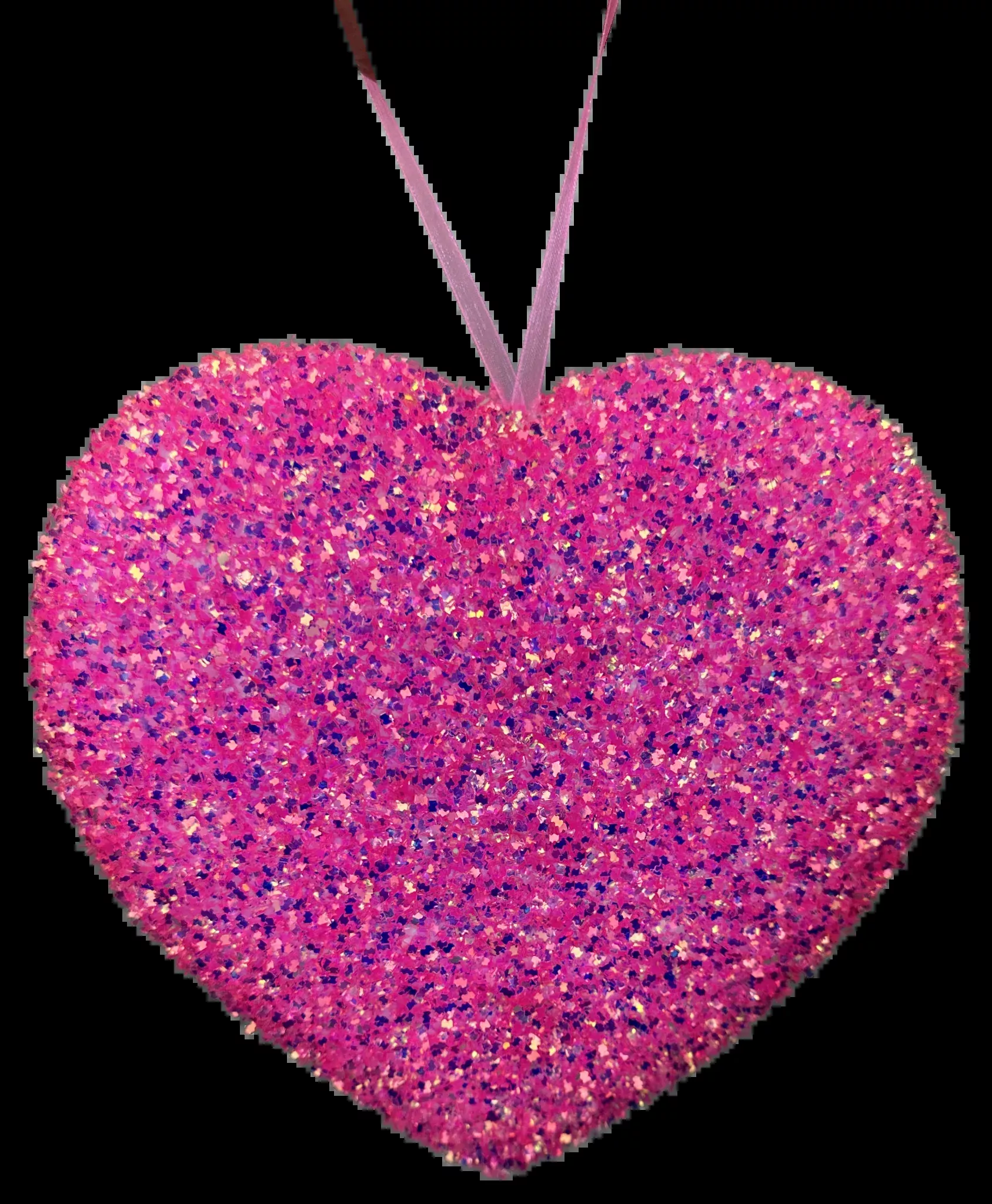 Pink Ornament Frizzy Heart - 8"