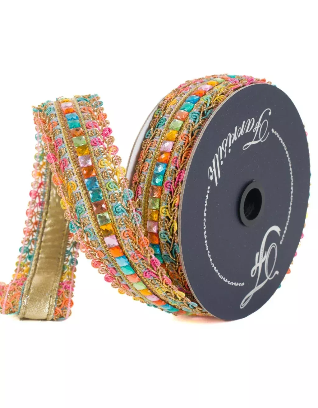 Pink sherbert swirl 1.5” farrisilk wired ribbon