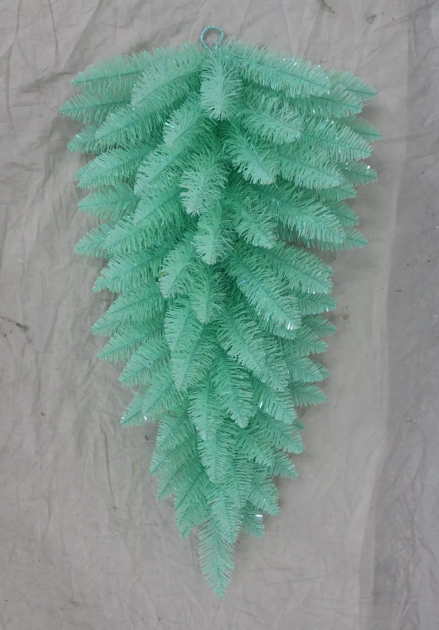 PVC Green Tinsel Teardrop Swag - 30"
