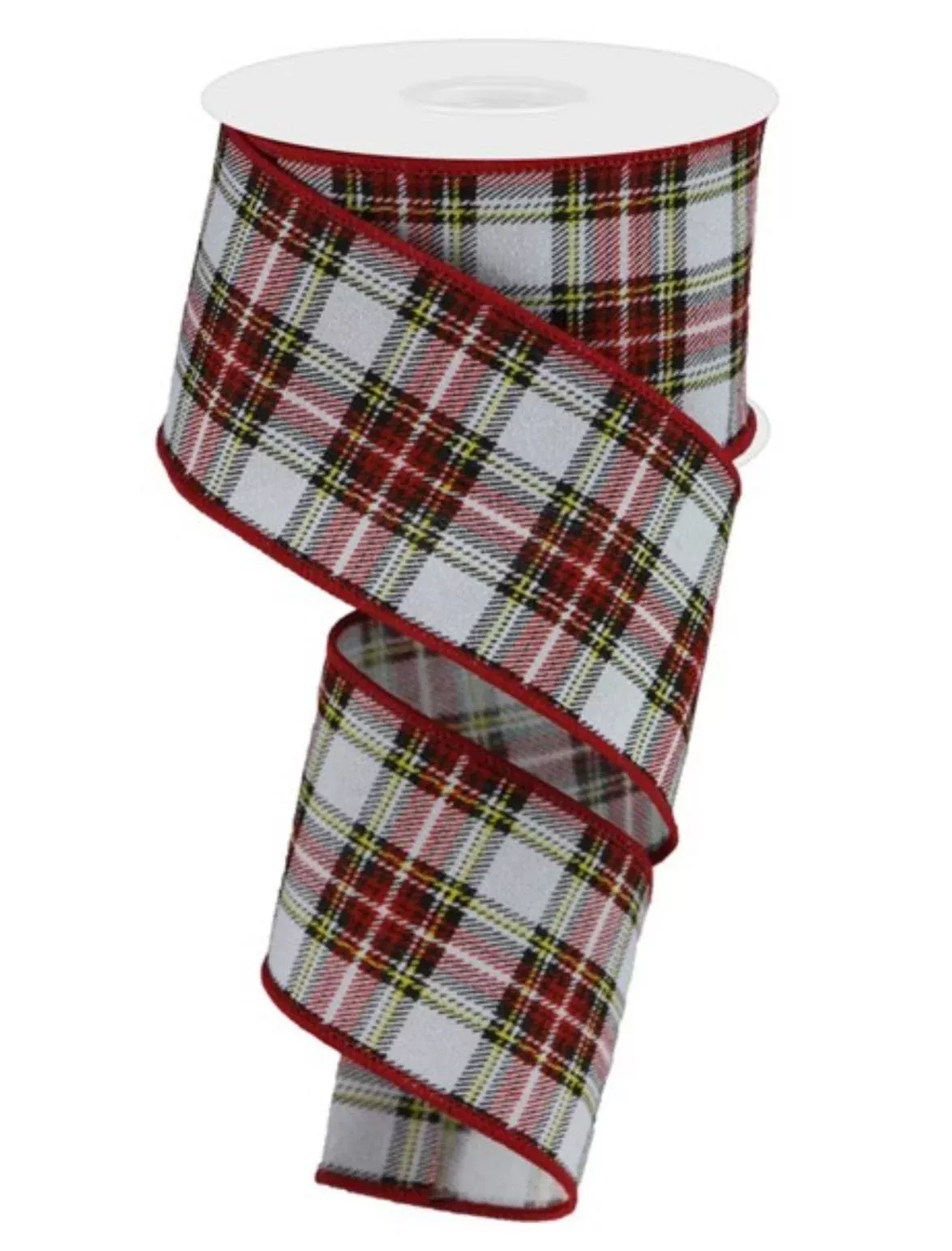 Red plaid 2.5” wired ribbon