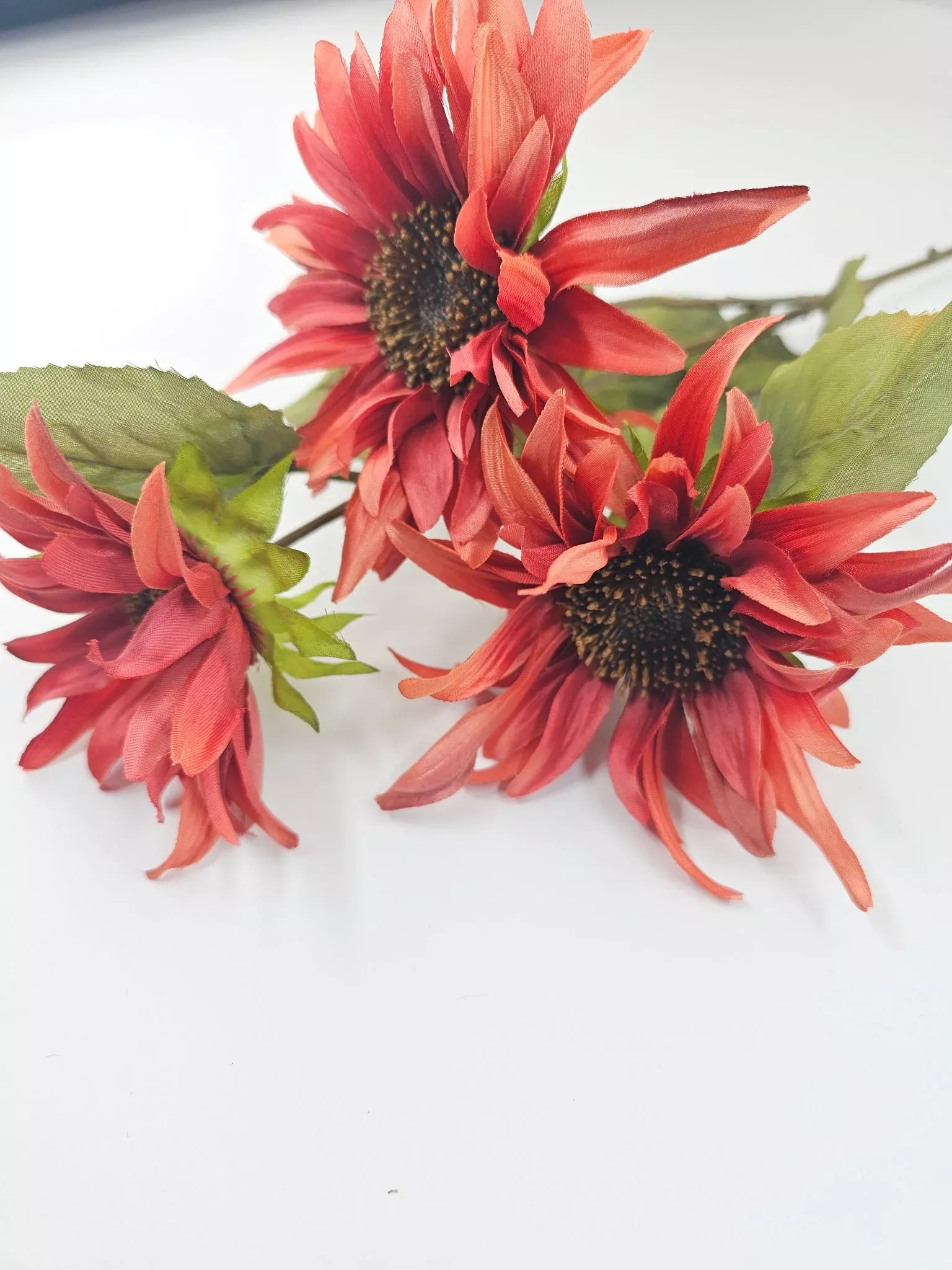 Salmon Orange Sunflower spray
