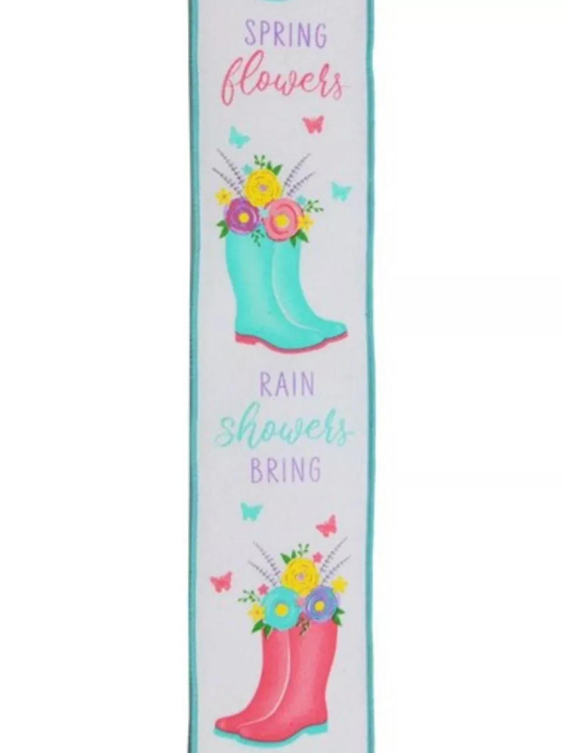 Spring rain boots wired ribbon 2.5”