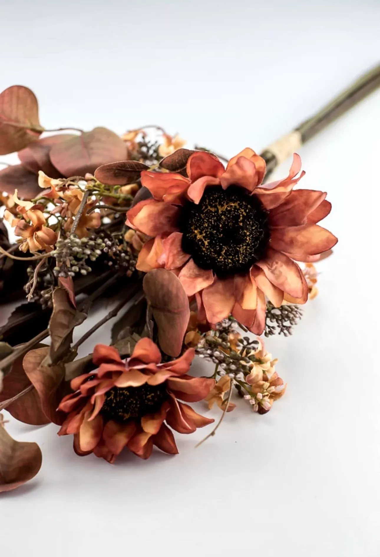 Sunflowers and eucalyptus mixed bundle - orange