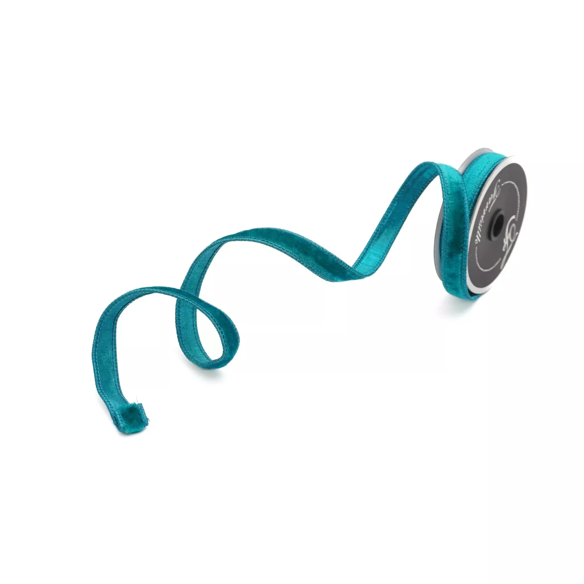 Teal Velvet Luster Farrisilk Wired Ribbon - .75"