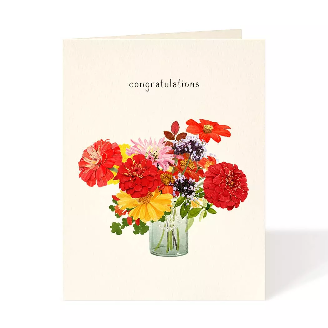 Vibrant Blooms - Congratulations Card