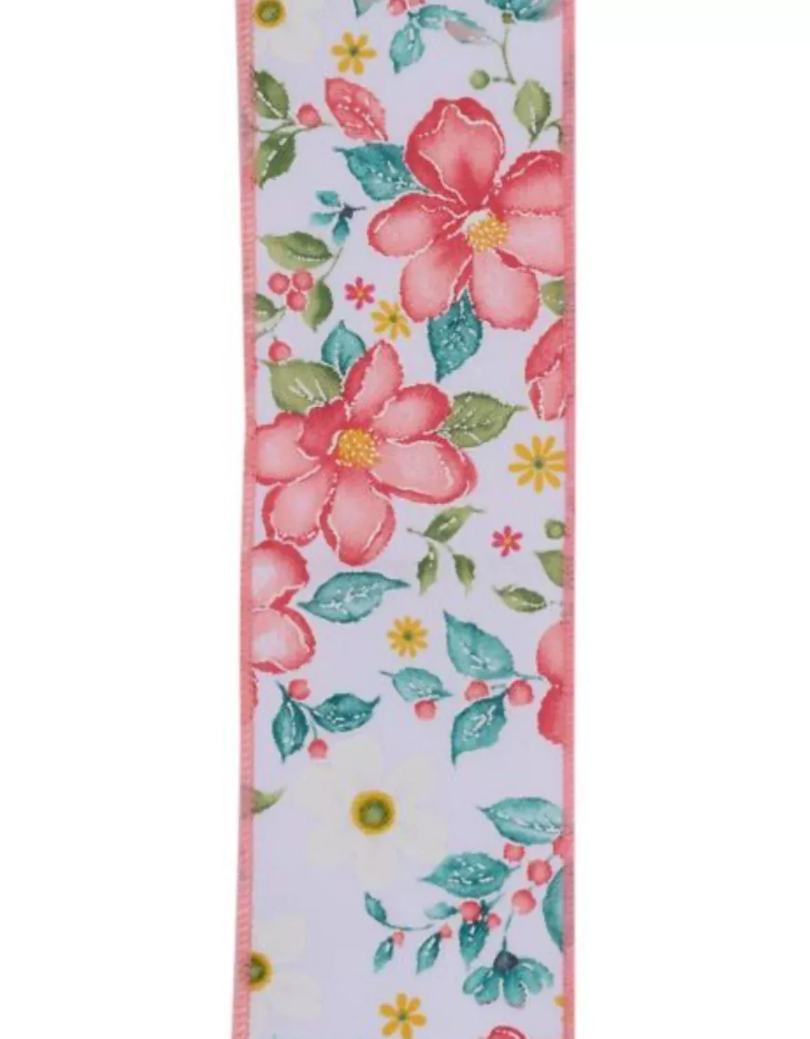 Watercolor flowers wired ribbon 1.5”