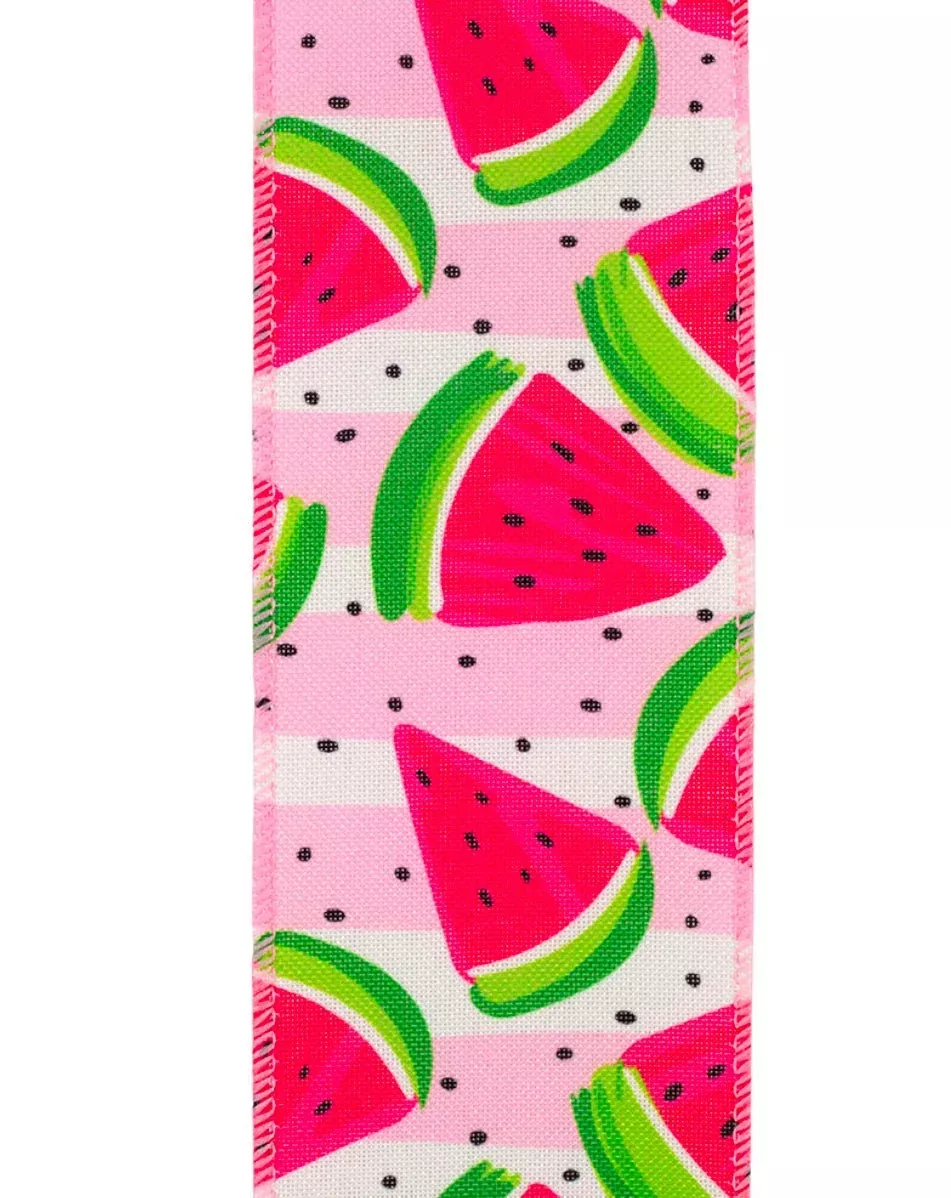 Watermelon, 2.5" wired ribbon