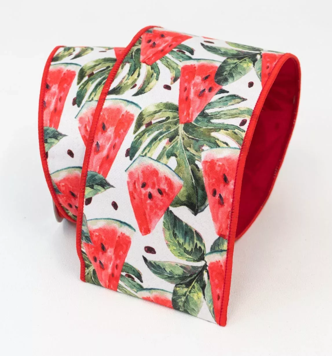 Watermelon 4” farrisilk wired ribbon